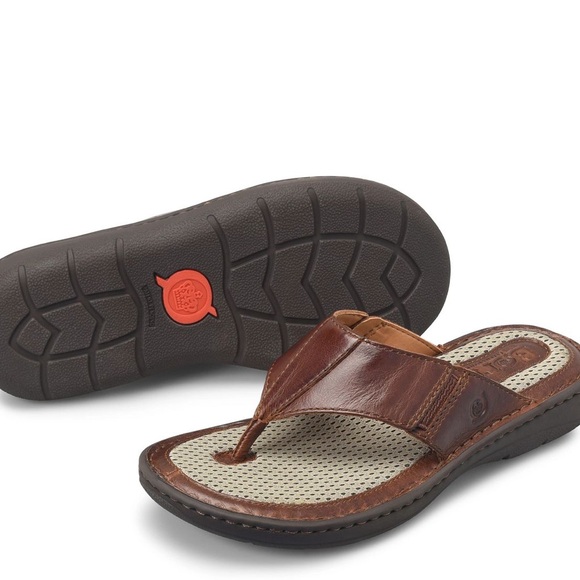 Born Corvo Brown Leather Thong Sandals Men’s Size 12 MSRP $105